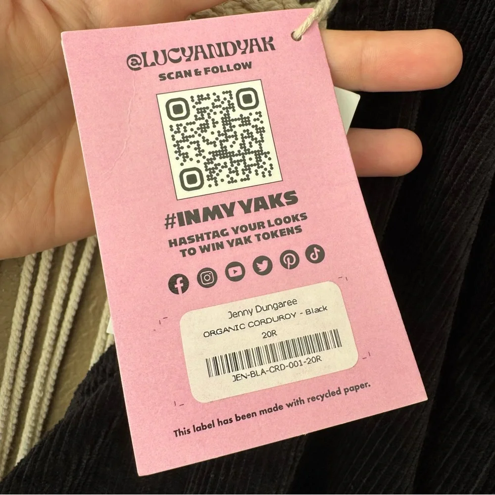 Lucy & Yak Jenny Dungaree overalls jumpsuit ORGANIC CORDUROY Black NWT Size 16R - Picture 10 of 12